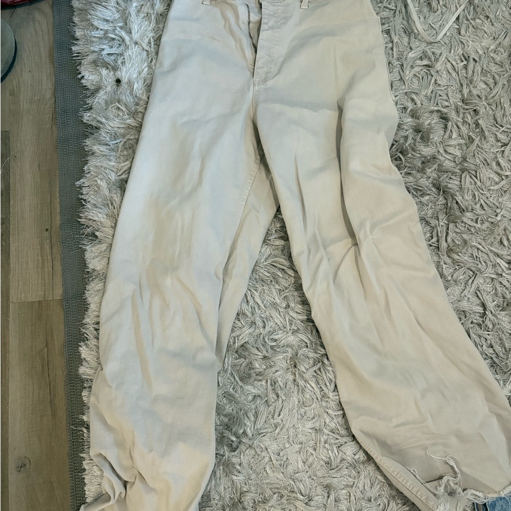 Zara Cream Flare & Wide Leg Jeans